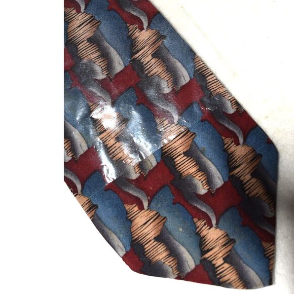 NIP Cocktail Collection 100% Silk Trendy Stylish Abstract Design Tie - Picture 4 of 4